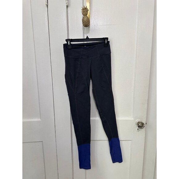Athleta women’s size small dark gray leggings with blue accent - Picture 1 of 7